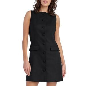 NEW $248 Favorite Daughter The CeCe Mini Linen Dress in Black Sz 6